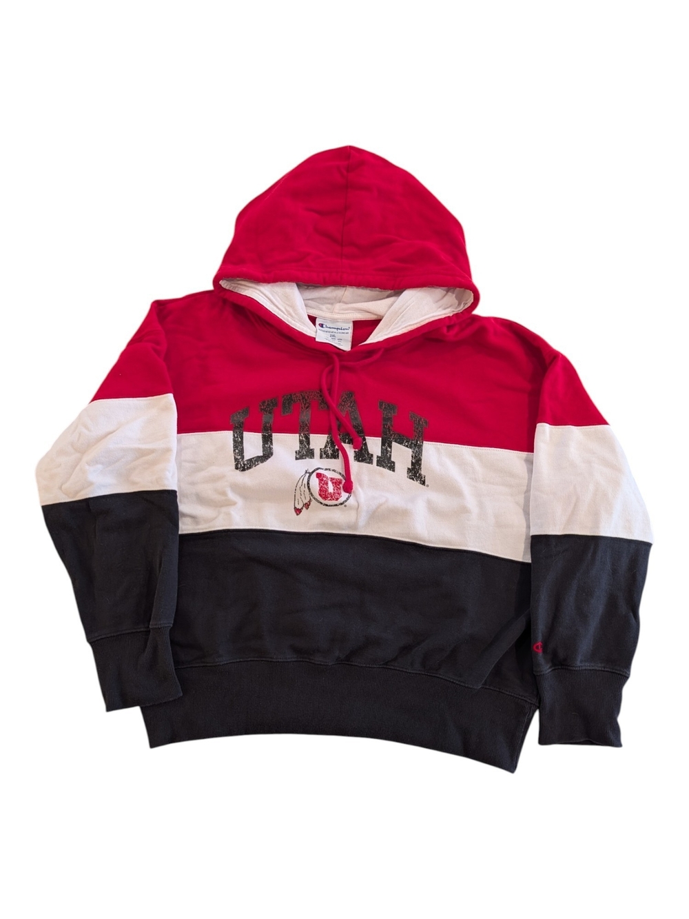 Champion Utah Colorblock Hoodie - Red, White, Black